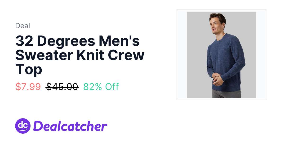 32 Degrees - 32 Degrees Men's Sweater Knit Crew Top $7.99