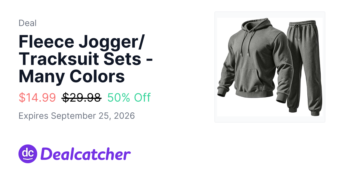 Amazon - Fleece Jogger/Tracksuit Sets - Many Colors $14.99