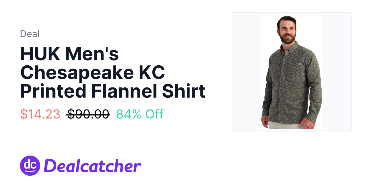Dicks Sporting Goods - HUK Men's Chesapeake KC Printed Flannel Shirt $14.23