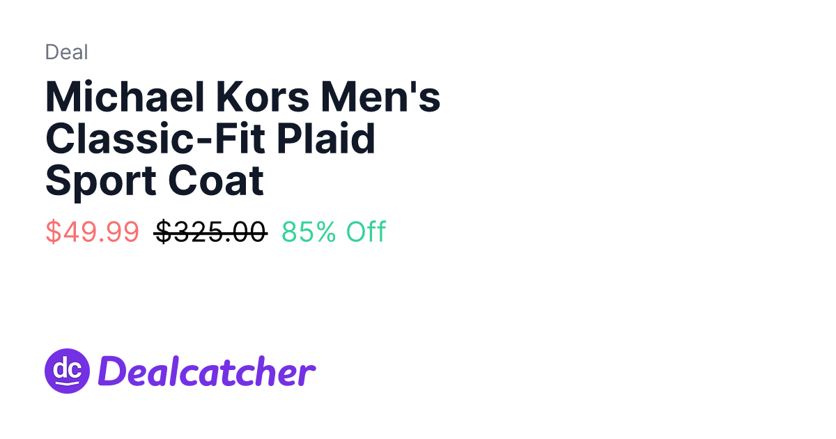 Macy's - Michael Kors Men's Classic-Fit Plaid Sport Coat $49.99