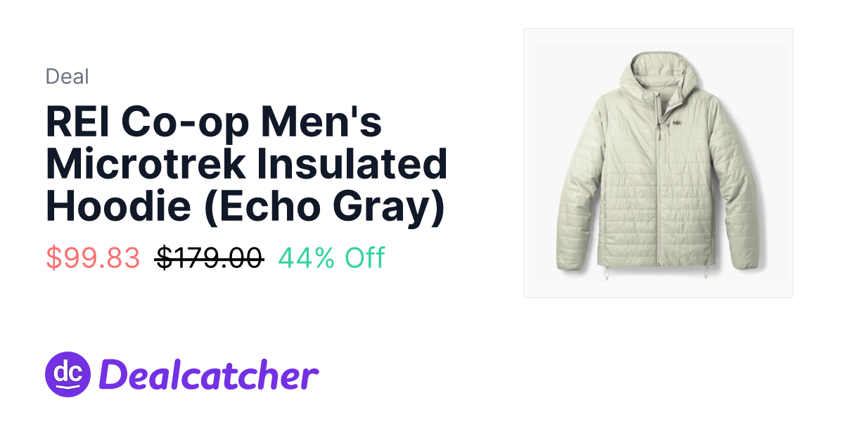 REI - REI Co-op Men's Microtrek Insulated Hoodie (Echo Gray) $99.83