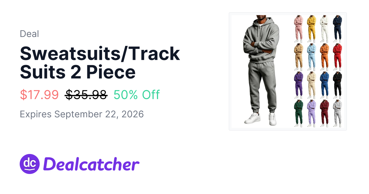 Amazon - Sweatsuits/Track Suits 2 Piece $17.99