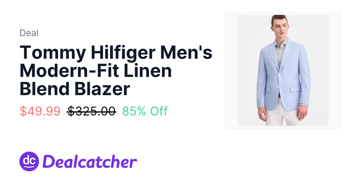 Macy's - Tommy Hilfiger Men's Modern-Fit Linen Blend Blazer $49.99