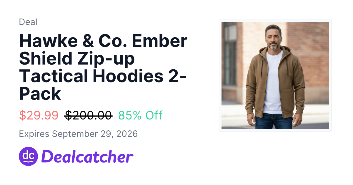 MorningSave - Hawke & Co. Ember Shield Zip-up Tactical Hoodies 2-Pack $29.99