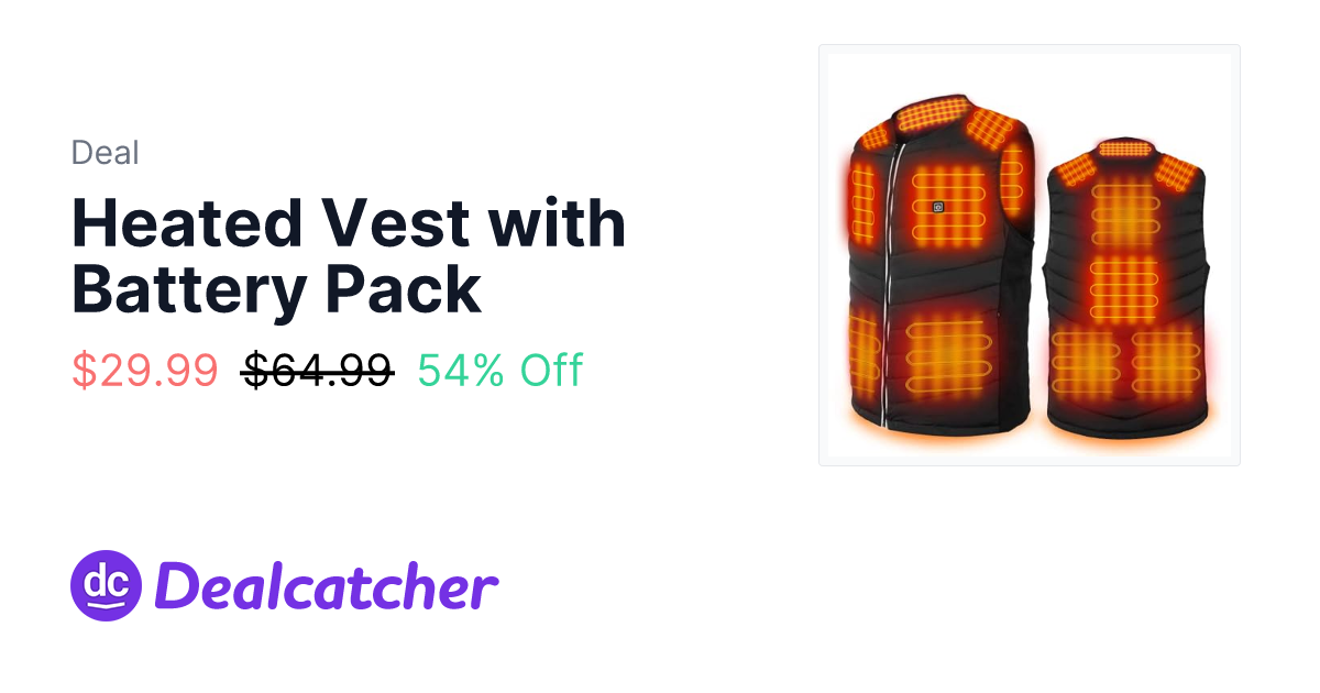 Amazon - Heated Vest with Battery Pack $29.99