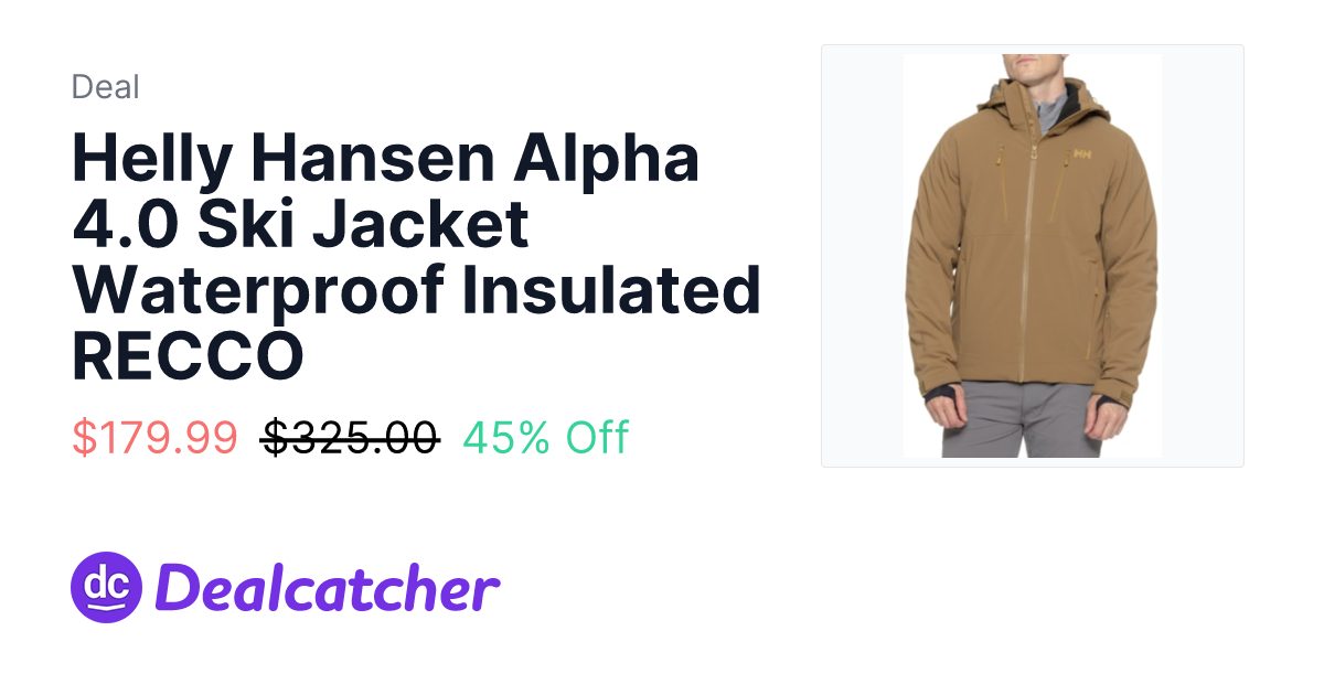 Sierra Trading Post - Helly Hansen Alpha 4.0 Ski Jacket Waterproof Insulated RECCO $179.99