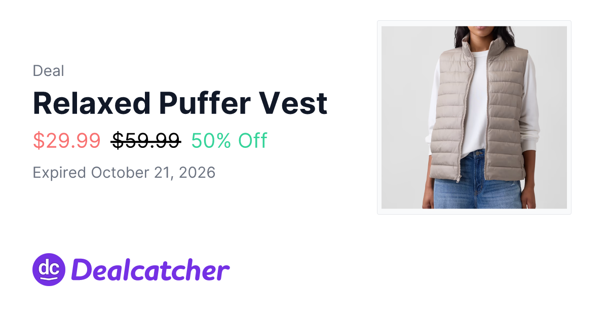 Gap Factory - Relaxed Puffer Vest $29.99