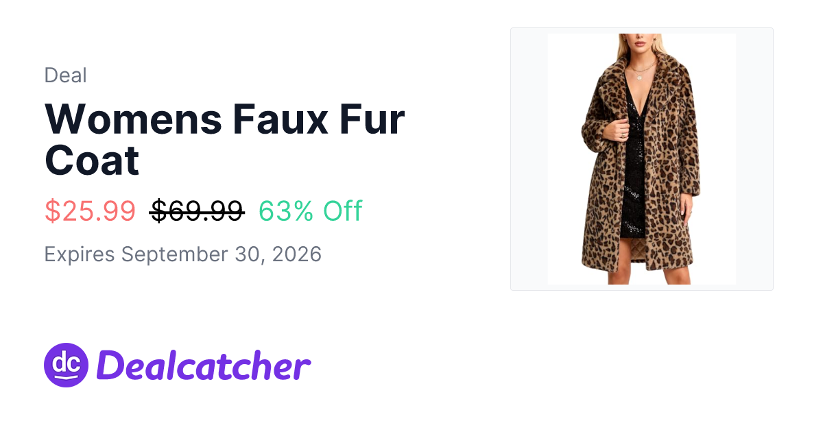 Amazon - Womens Faux Fur Coat $25.99