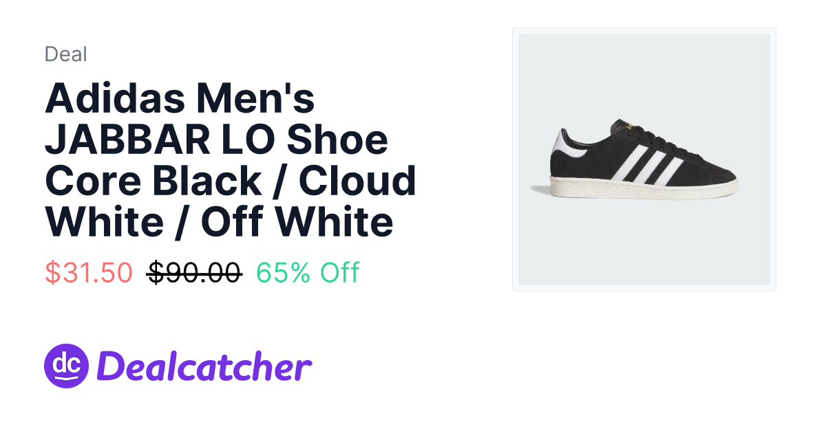 Adidas - Adidas Men's JABBAR LO Shoe Core Black / Cloud White / Off White $31.50