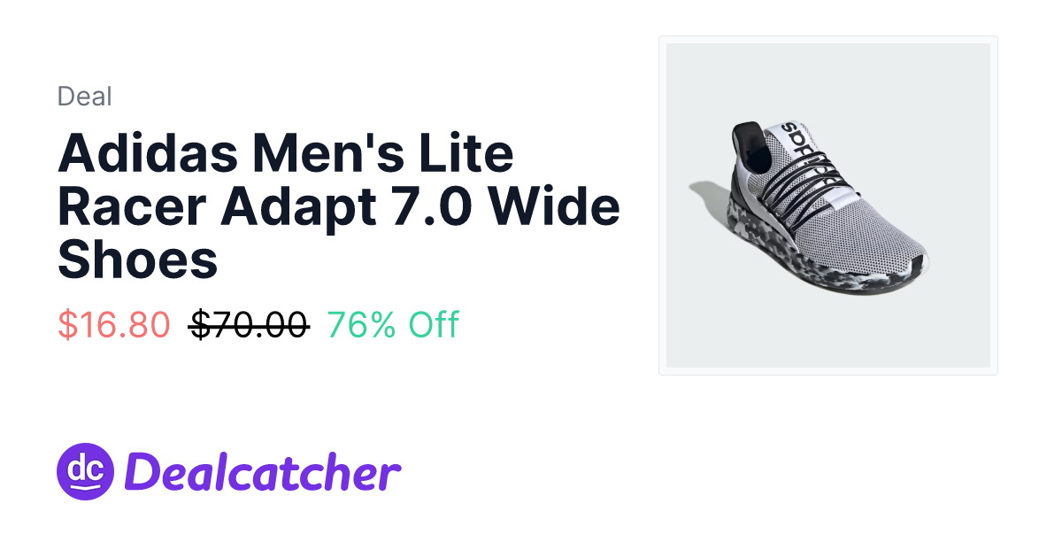 eBay - Adidas Men's Lite Racer Adapt 7.0 Wide Shoes $16.80