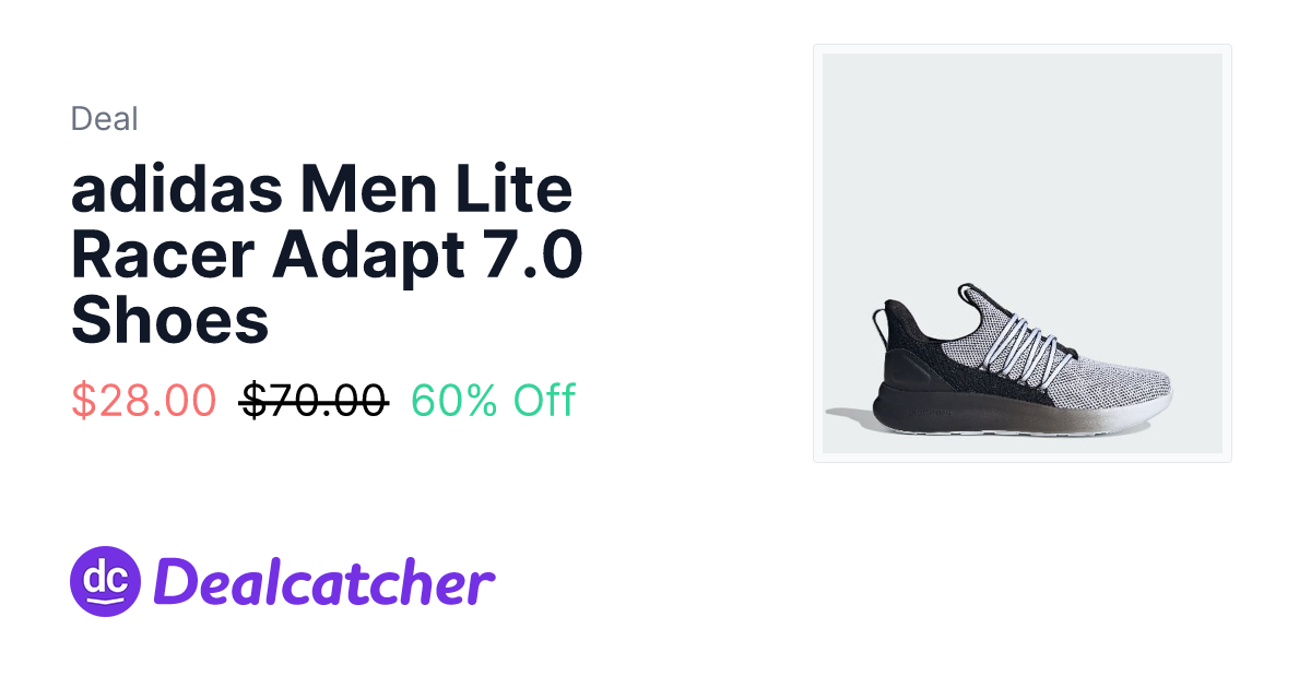 eBay - adidas Men Lite Racer Adapt 7.0 Shoes $28.00