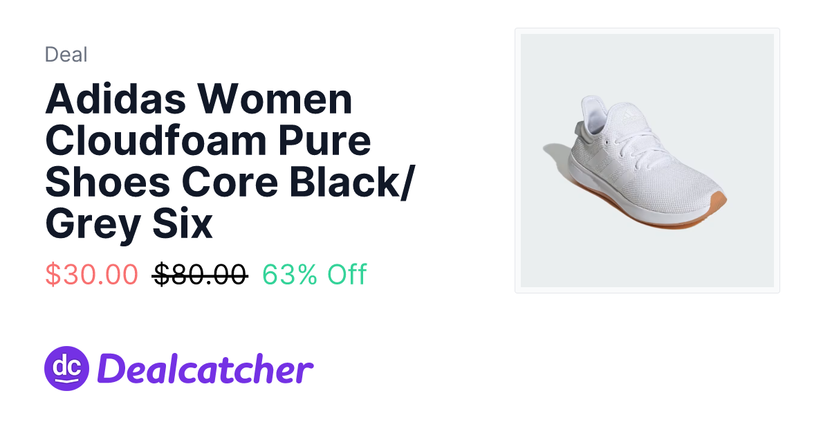 eBay - Adidas Women Cloudfoam Pure Shoes Core Black/Grey Six $30.00