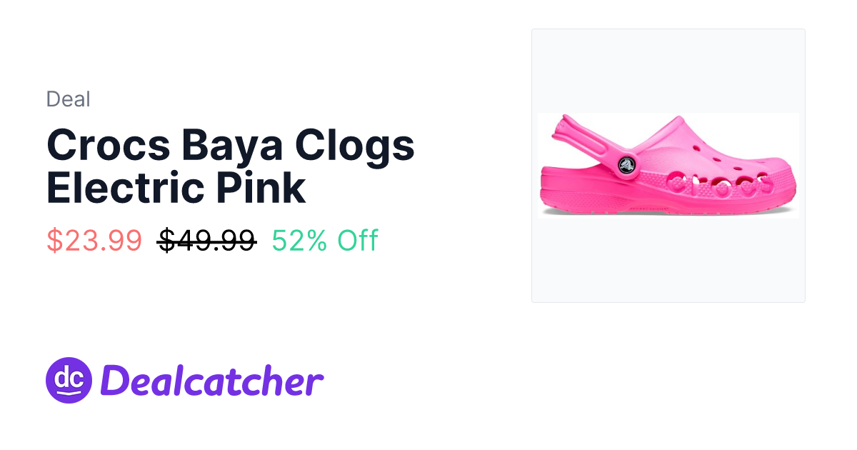 eBay - Crocs Baya Clogs Electric Pink $23.99