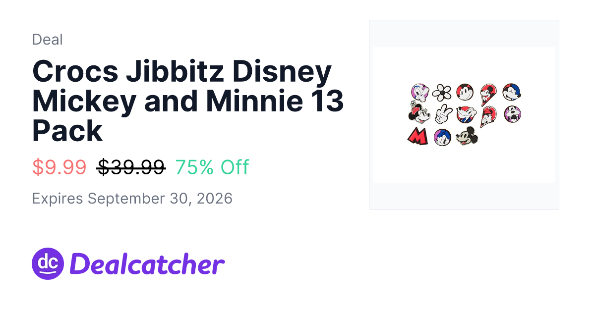 Woot - Crocs Jibbitz Disney Mickey and Minnie 13 Pack $9.99