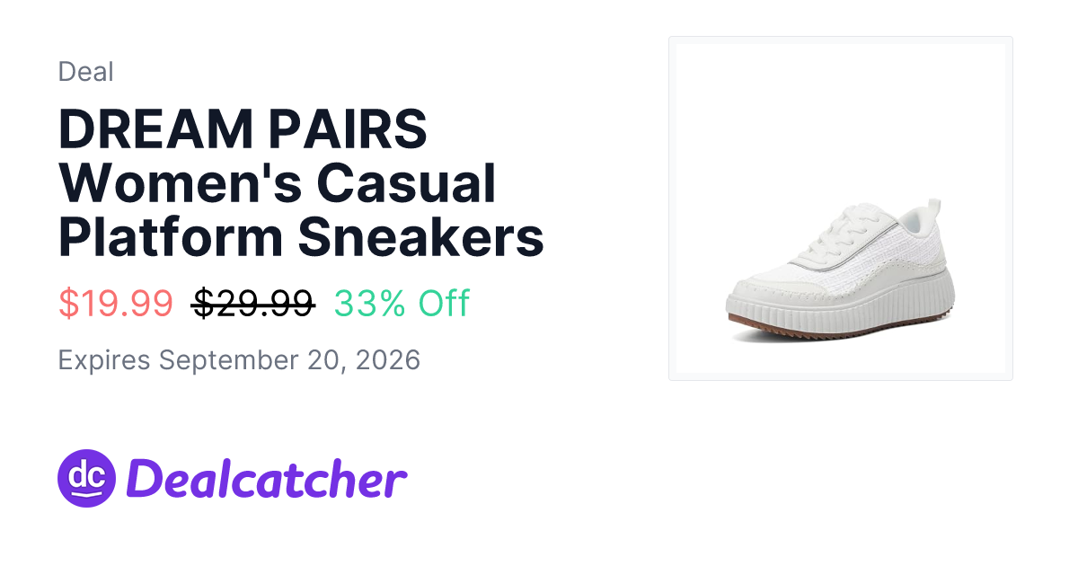 Amazon - DREAM PAIRS Women's Casual Platform Sneakers $19.99