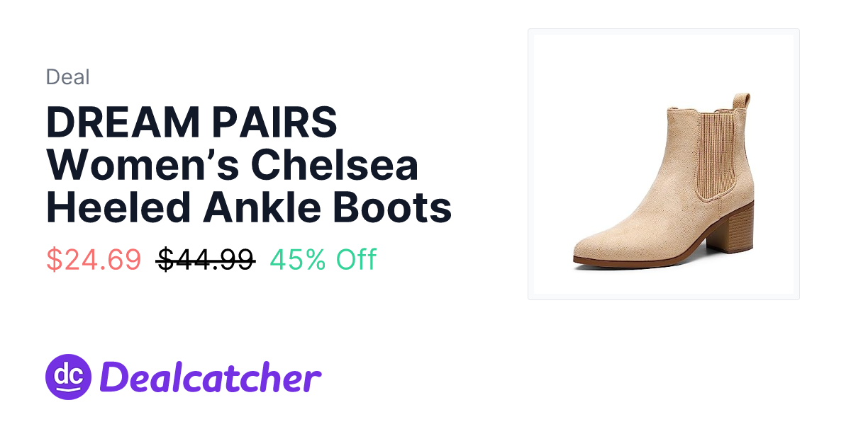 Amazon - DREAM PAIRS Women’s Chelsea Heeled Ankle Boots $24.69