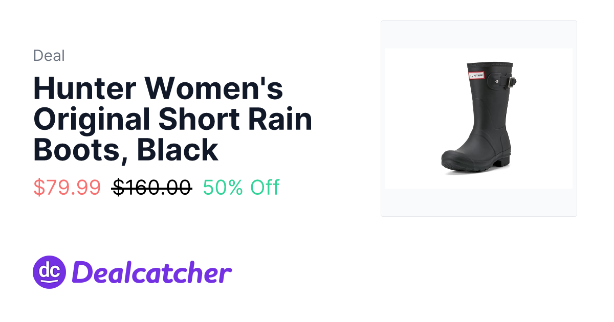 Woot - Hunter Women's Original Short Rain Boots, Black $79.99