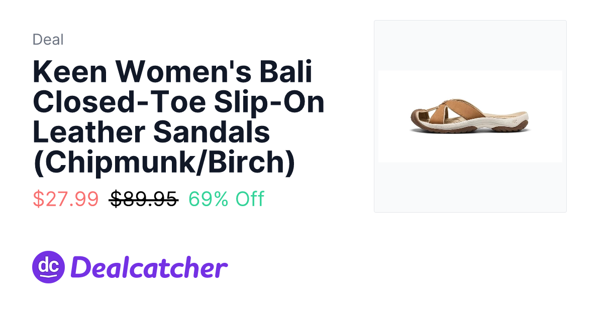Woot - Keen Women's Bali Closed-Toe Slip-On Leather Sandals (Chipmunk/Birch) $27.99