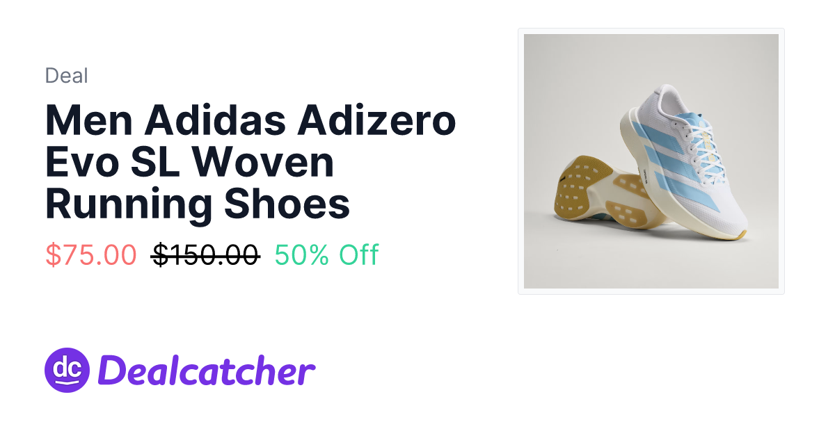 Adidas - Men Adidas Adizero Evo SL Woven Running Shoes $75.00