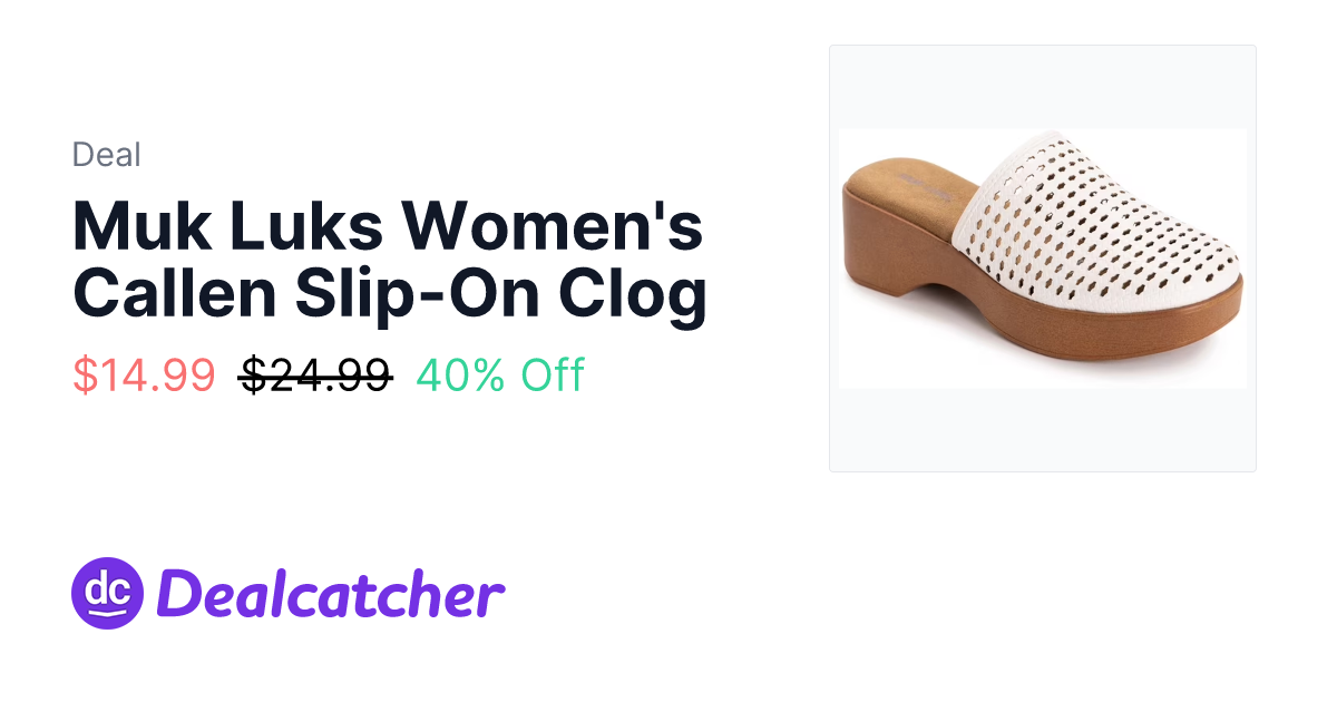 Walmart - Muk Luks Women's Callen Slip-On Clog $14.99
