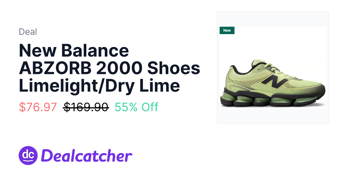 Dicks Sporting Goods - New Balance ABZORB 2000 Shoes Limelight/Dry Lime $76.97