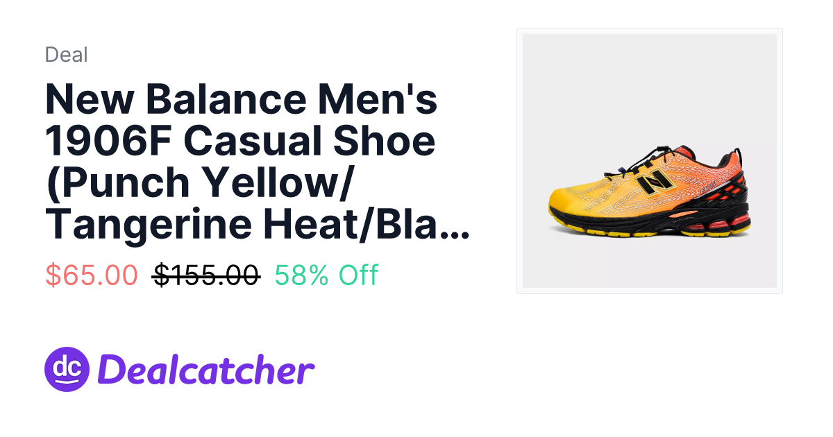 Finish Line - New Balance Men's 1906F Casual Shoe (Punch Yellow/Tangerine Heat/Black) $65.00