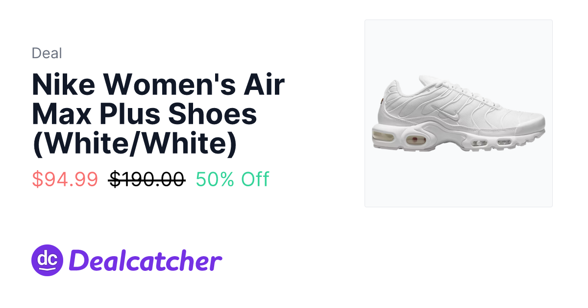 Foot Locker - Nike Women's Air Max Plus Shoes (White/White) $94.99