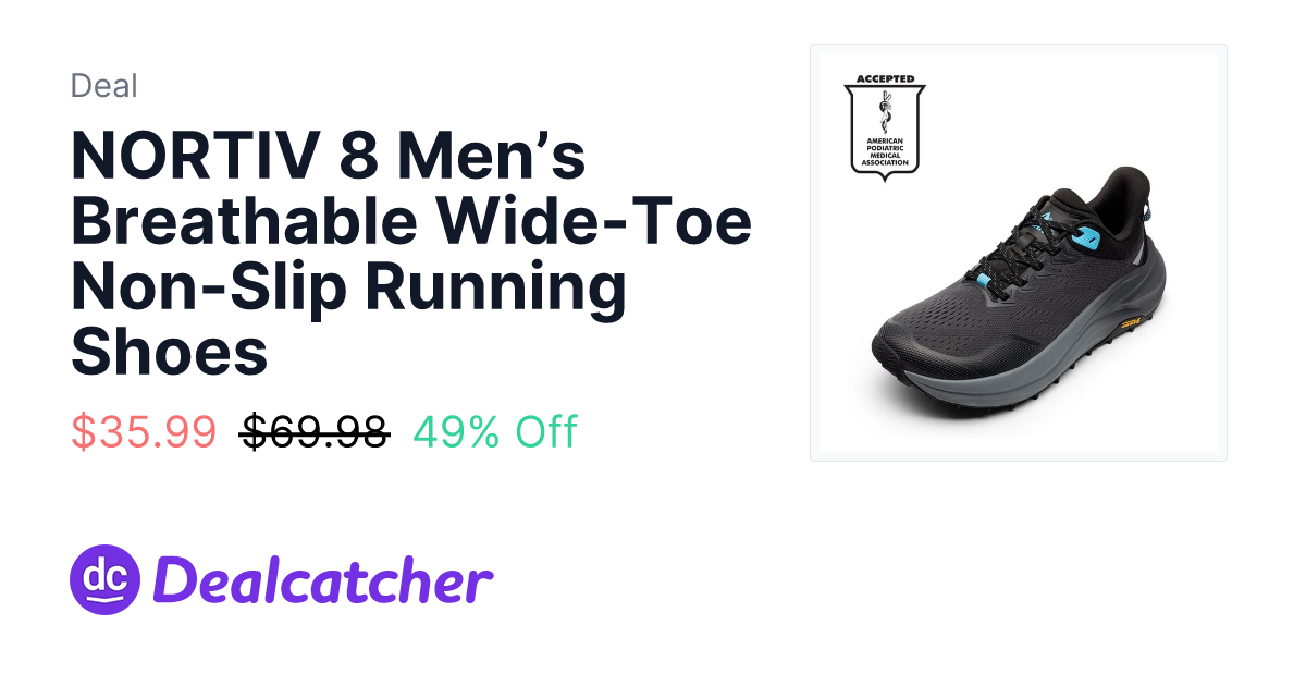 Nortiv 8 - NORTIV 8 Men’s Breathable Wide-Toe Non-Slip Running Shoes $35.99