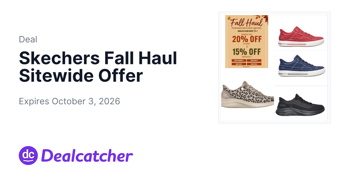 Skechers - Skechers Fall Haul Sitewide Offer