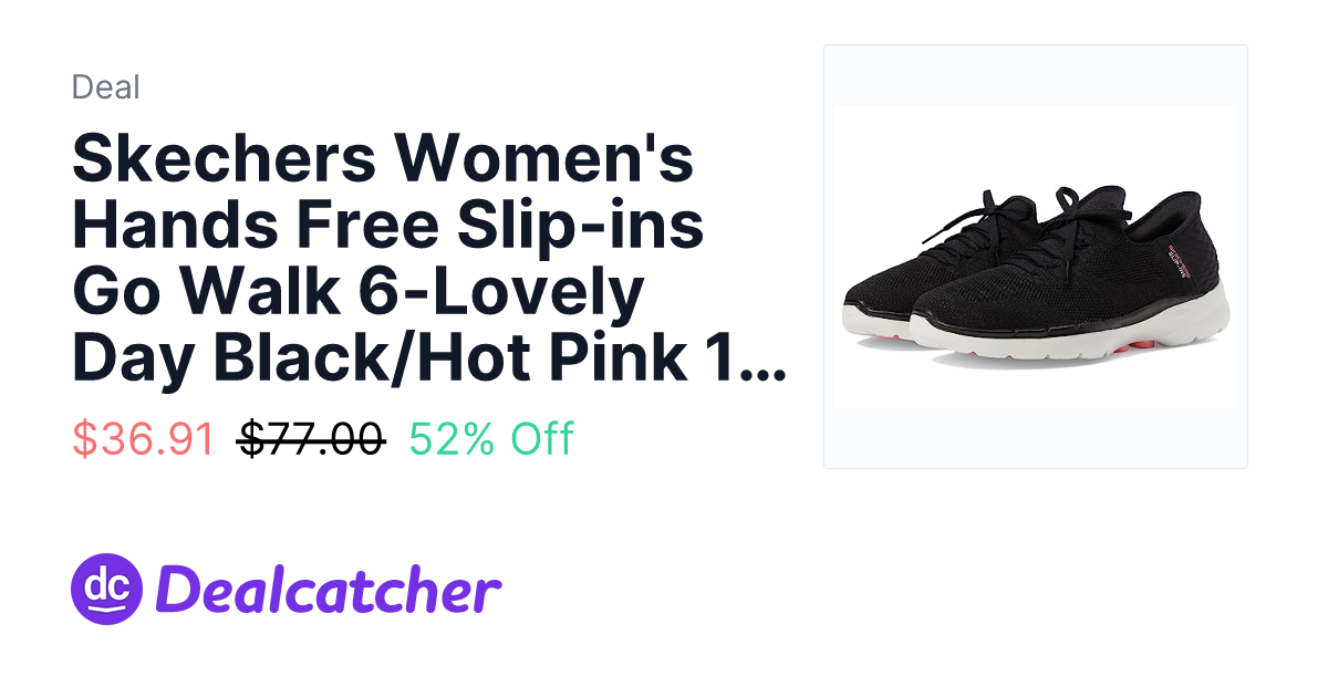 Amazon - Skechers Women's Hands Free Slip-ins Go Walk 6-Lovely Day Black/Hot Pink 10.5 $36.91