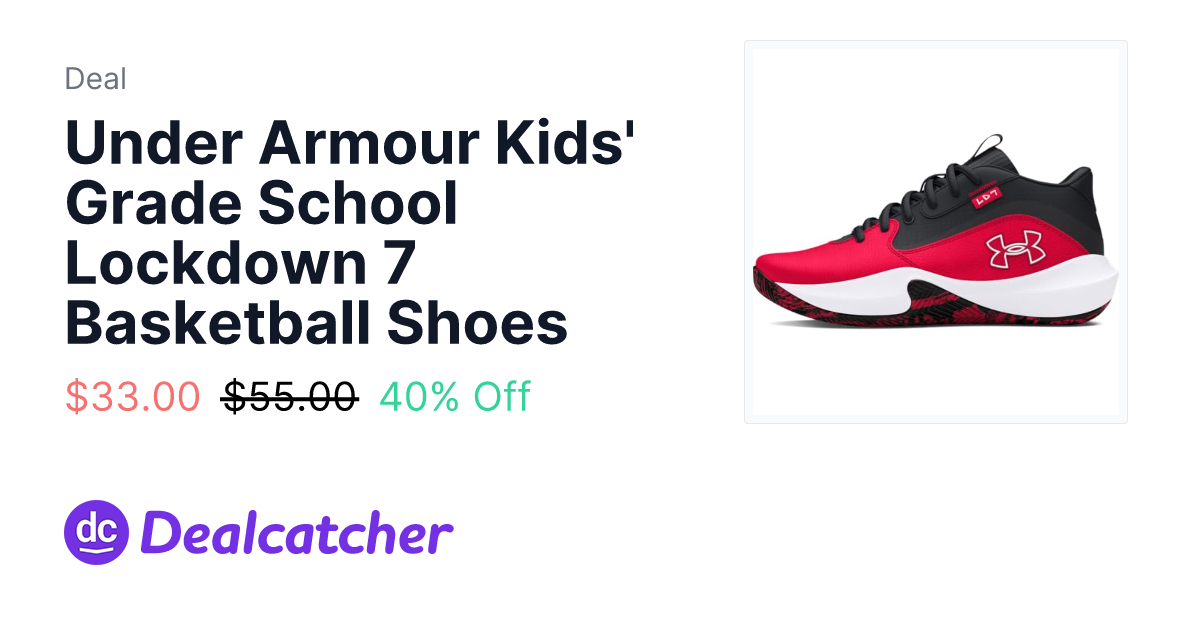 Amazon - Under Armour Kids' Grade School Lockdown 7 Basketball Shoes $33.00