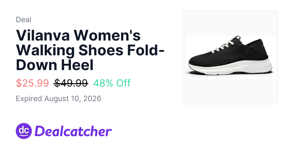 Amazon - Vilanva Women's Walking Shoes Fold-Down Heel $25.99
