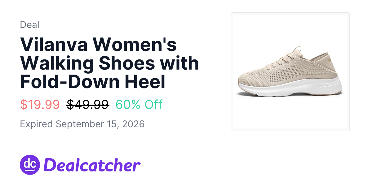 Amazon - Vilanva Women's Walking Shoes with Fold-Down Heel $19.99