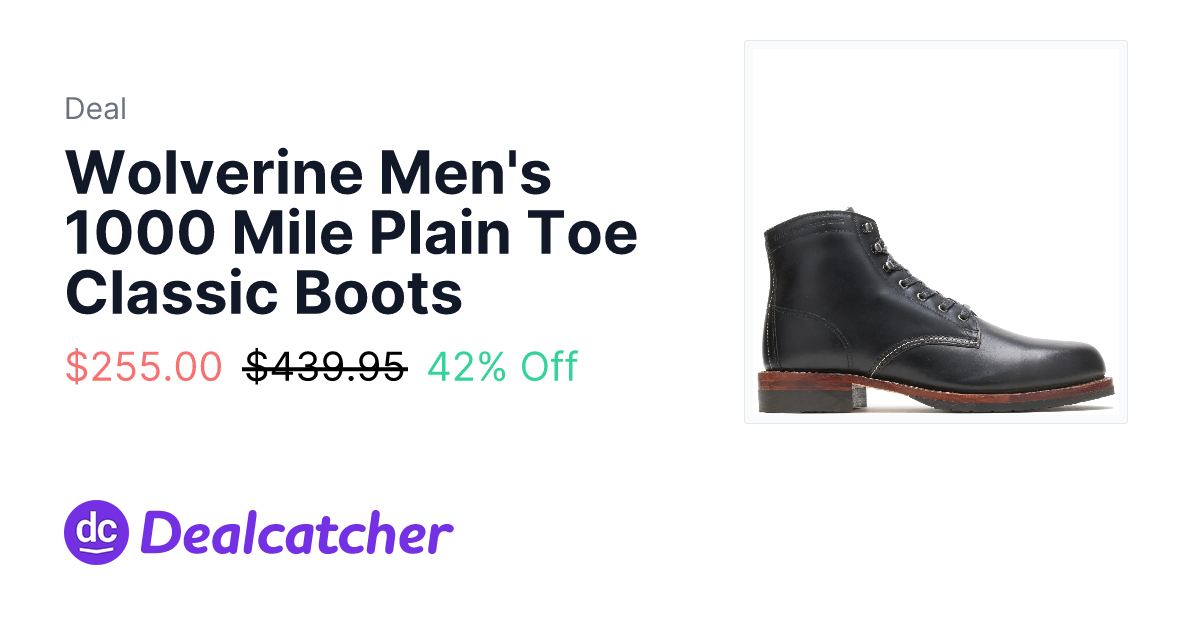 Wolverine - Wolverine Men's 1000 Mile Plain Toe Classic Boots $255.00