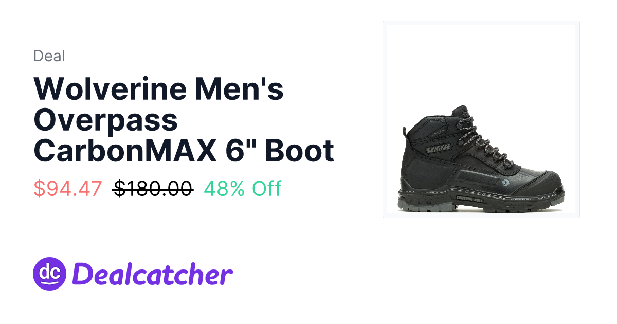 Wolverine - Wolverine Men's Overpass CarbonMAX 6" Boot $94.47