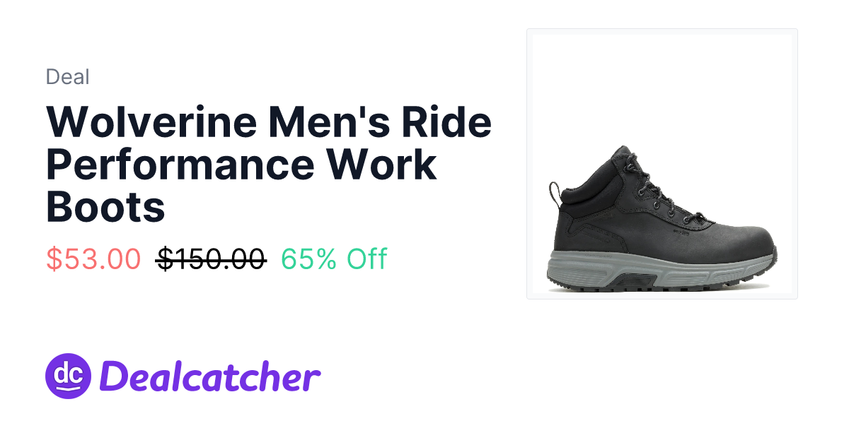 Wolverine - Wolverine Men's Ride Performance Work Boots $53.00