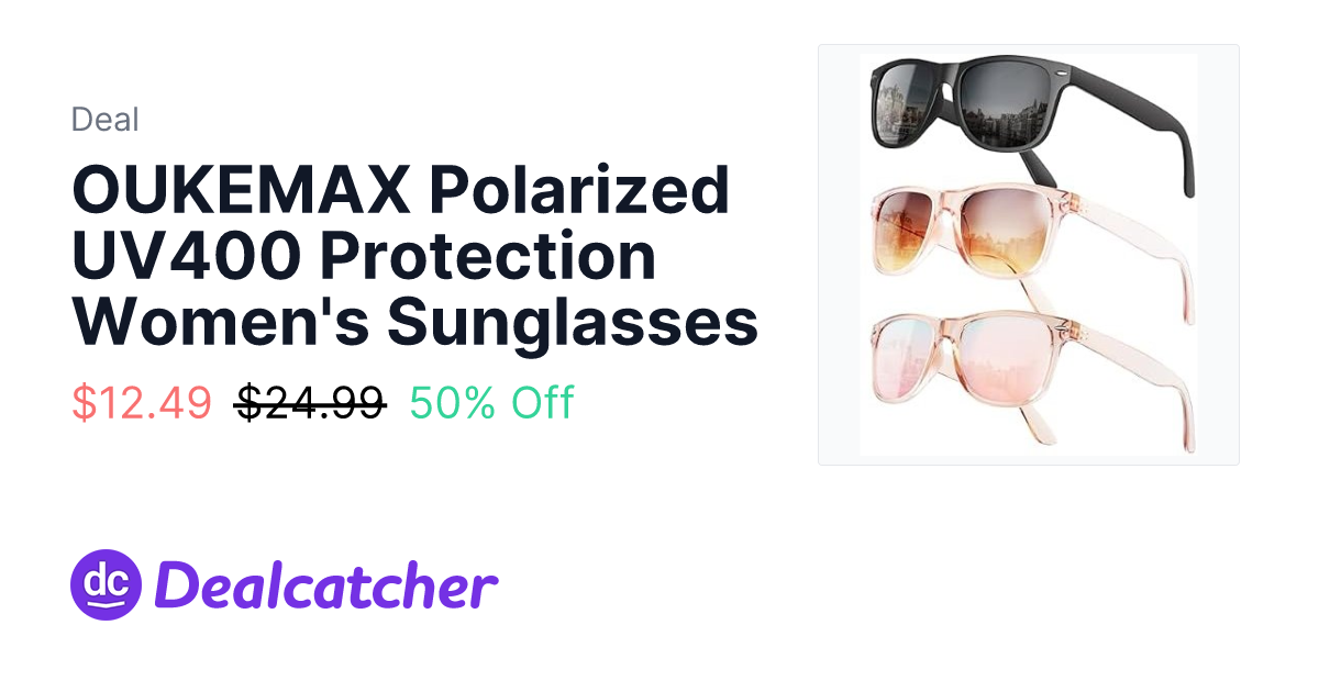 Amazon - OUKEMAX Polarized UV400 Protection Women's Sunglasses $12.49