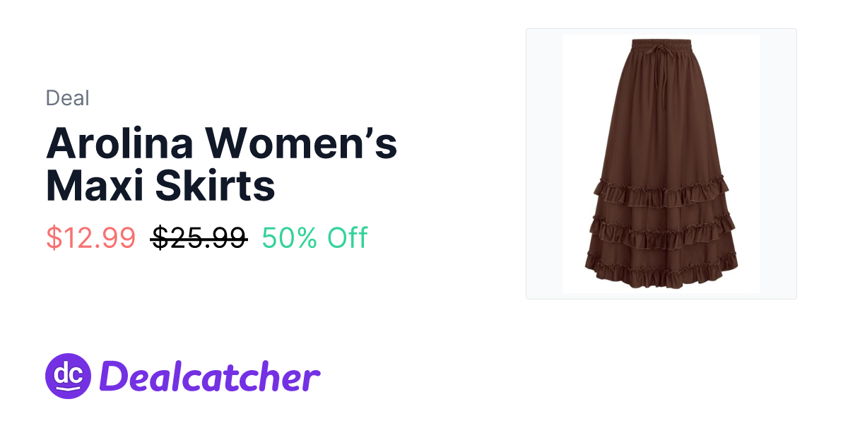 Amazon - Arolina Women’s Maxi Skirts $12.99