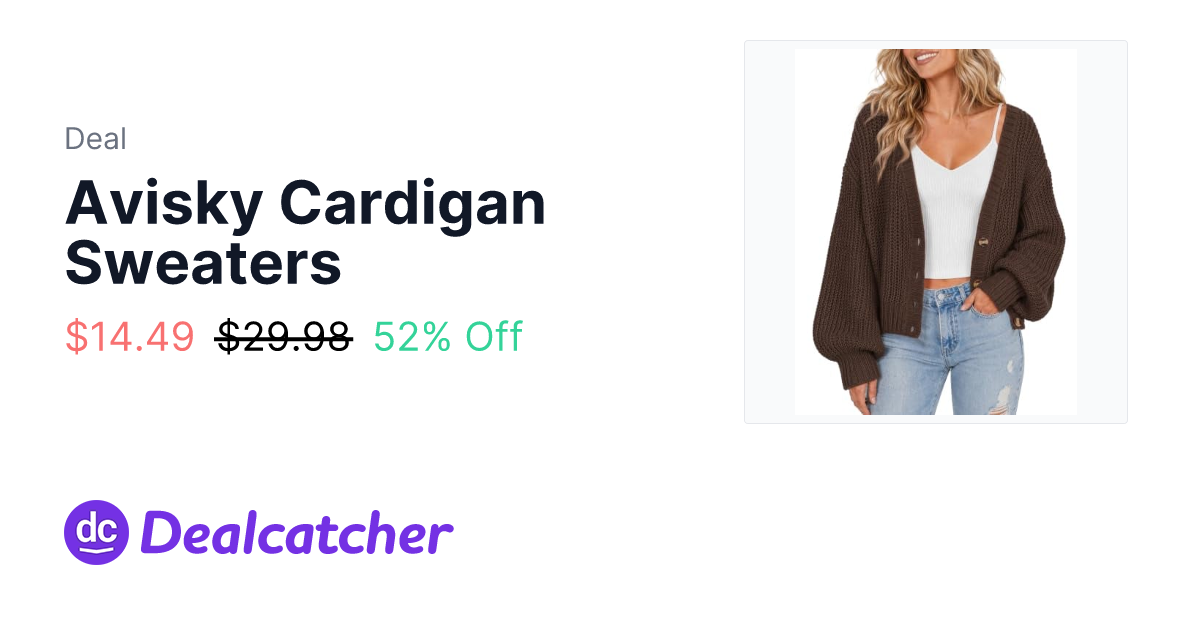 Amazon - Avisky Cardigan Sweaters $14.49