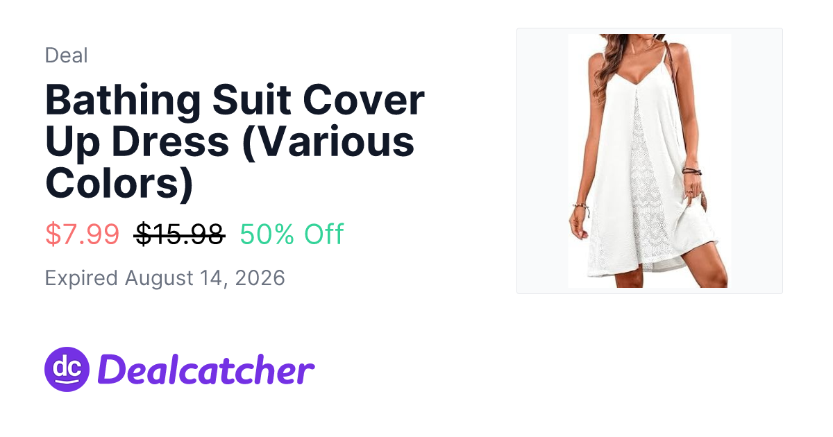 Amazon - Bathing Suit Cover Up Dress (Various Colors) $7.99