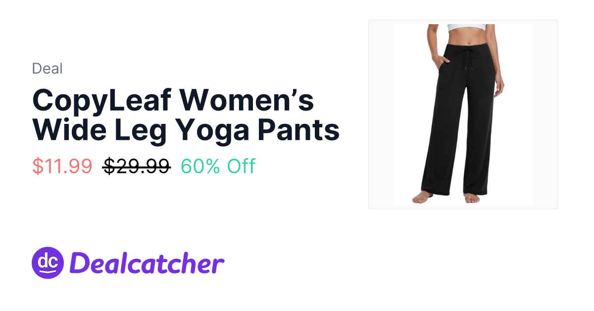 Amazon - CopyLeaf Women’s Wide Leg Yoga Pants $11.99