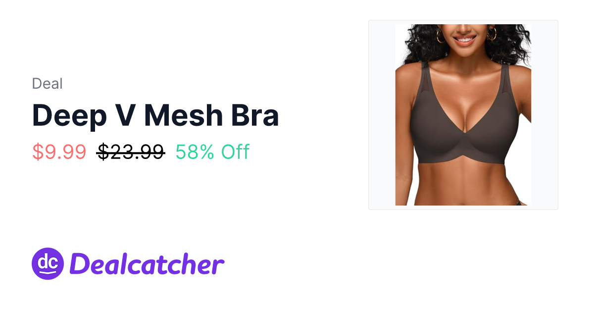 Amazon - Deep V Mesh Bra $9.99