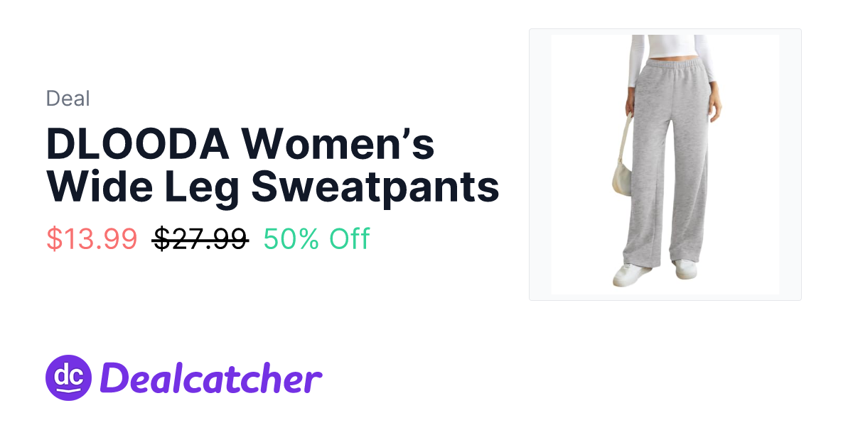 Amazon - DLOODA Women’s Wide Leg Sweatpants $13.99