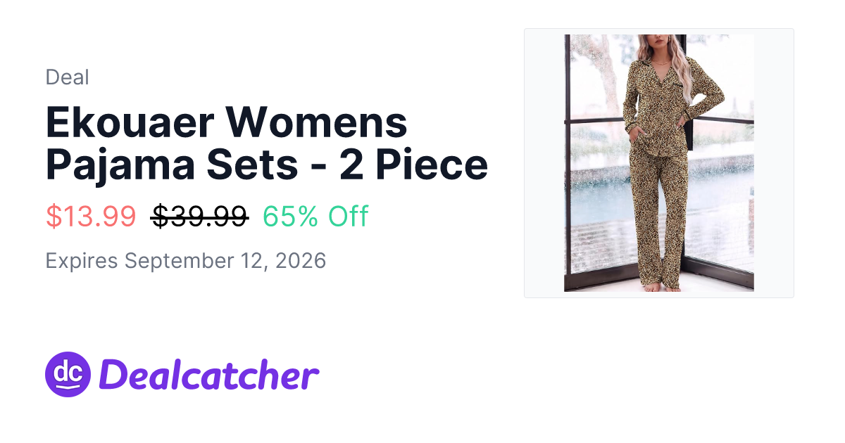 Amazon - Ekouaer Womens Pajama Sets - 2 Piece $13.99