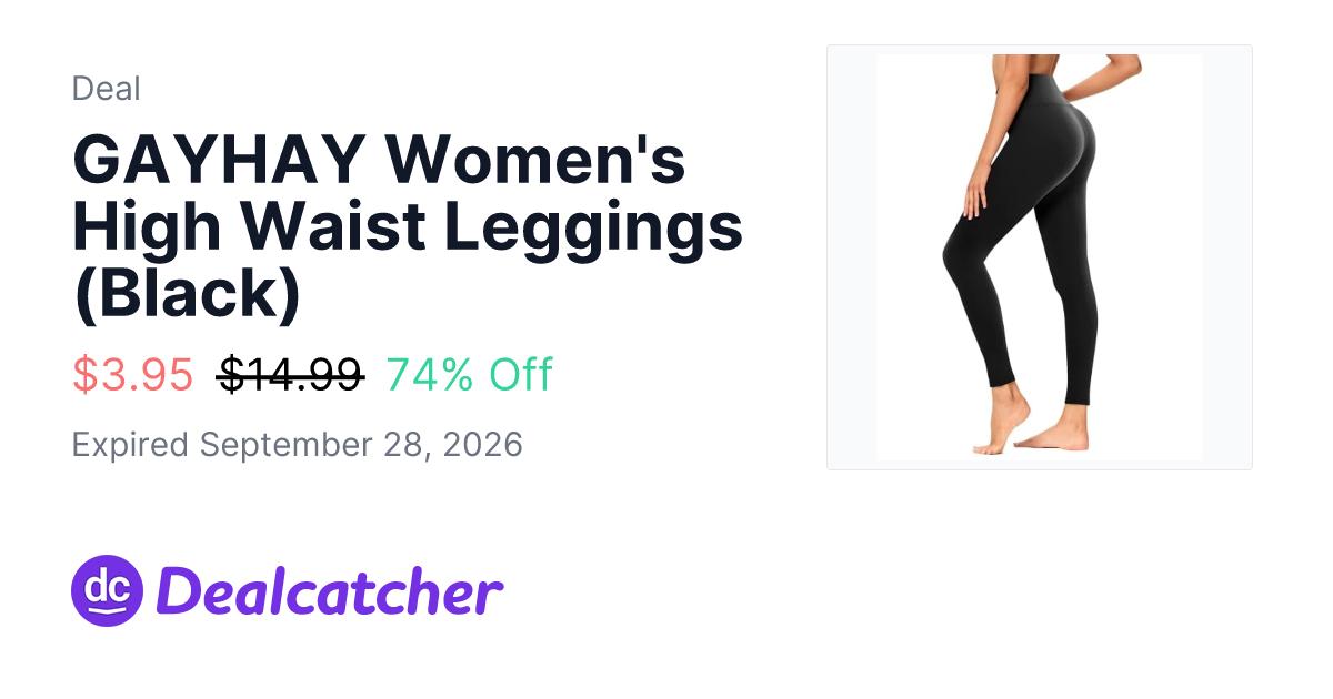 Amazon - GAYHAY Women's High Waist Leggings (Black) $3.95