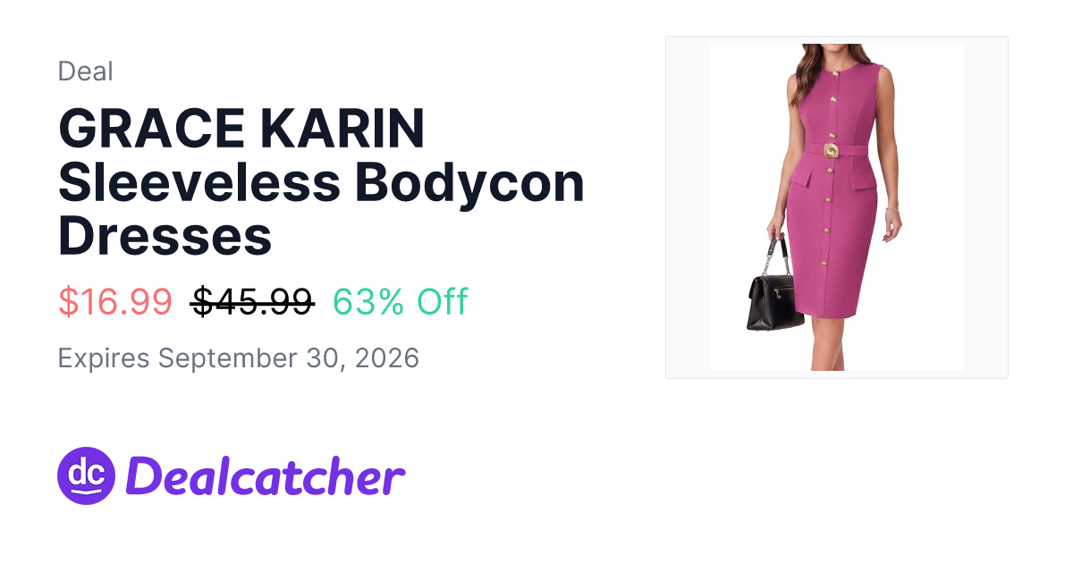 Amazon - GRACE KARIN Sleeveless Bodycon Dresses $16.99