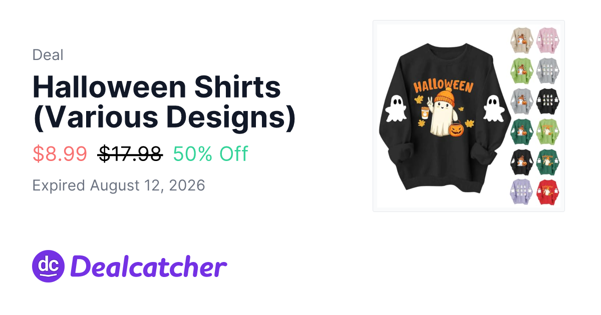 Amazon - Halloween Shirts (Various Designs) $8.99