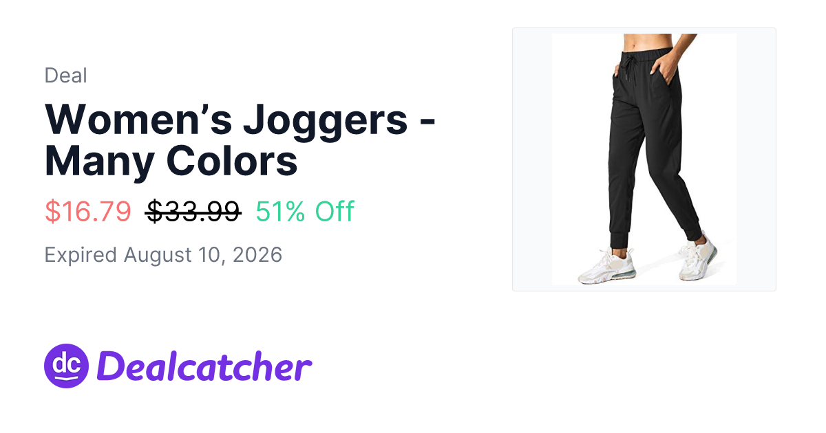 Amazon - Women’s Joggers - Many Colors $16.79