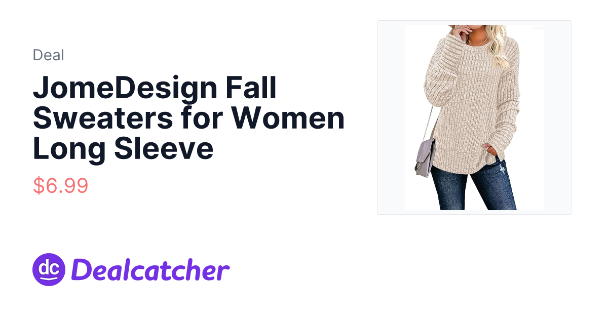 Amazon - JomeDesign Fall Sweaters for Women Long Sleeve $6.99