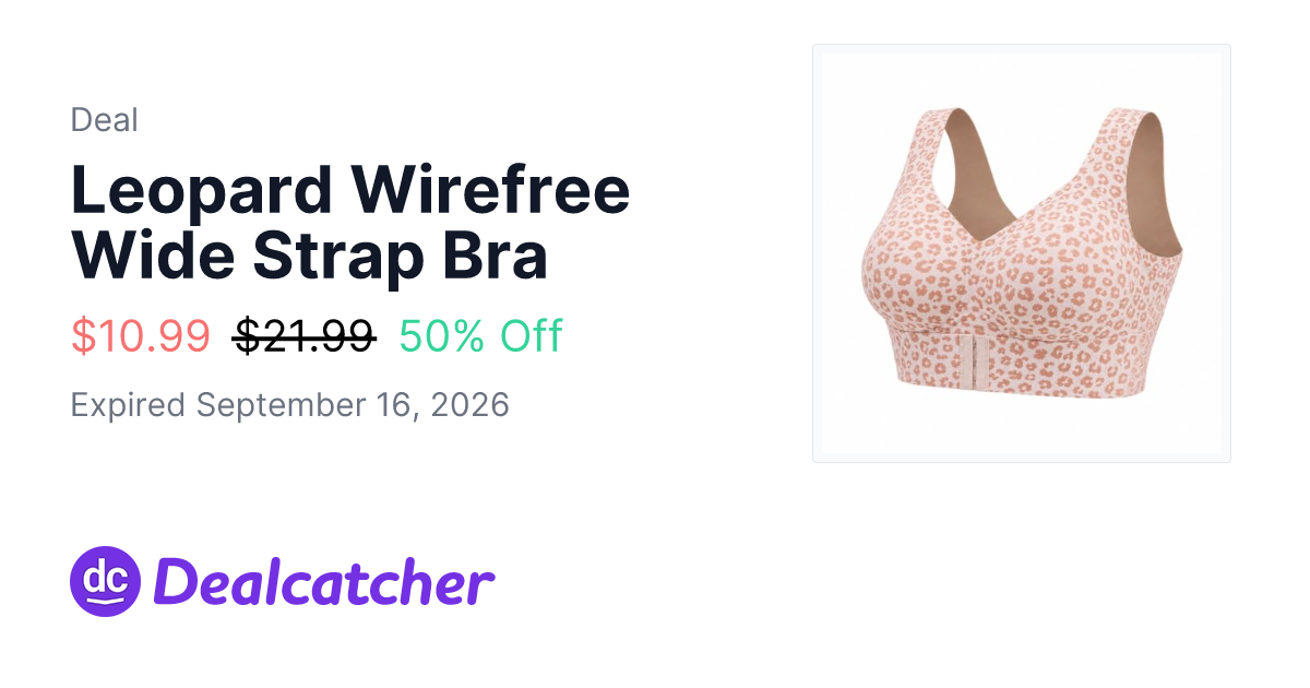 Amazon - Leopard Wirefree Wide Strap Bra $10.99